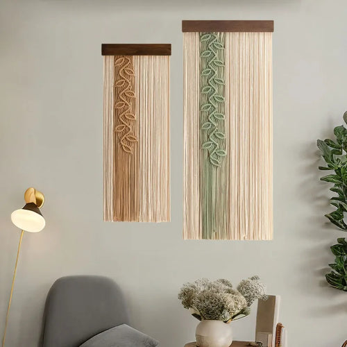 Bohemian Woven Leaf Tassel Wall Tapestry