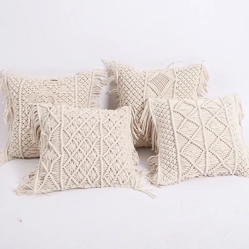 Boho Macrame Tassel Cushion Cover