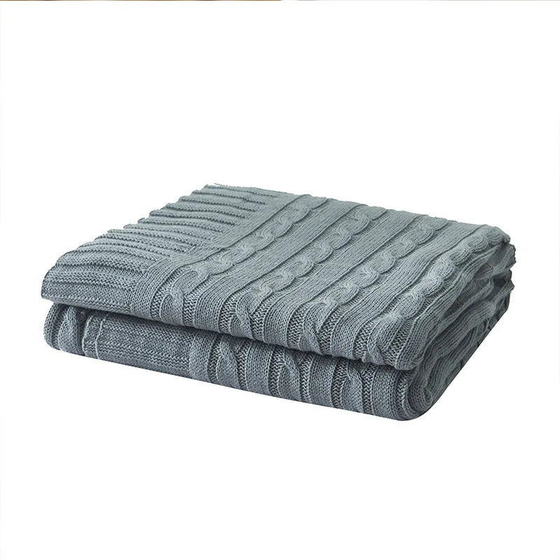 Cotton Cable-Knit Throw Blanket