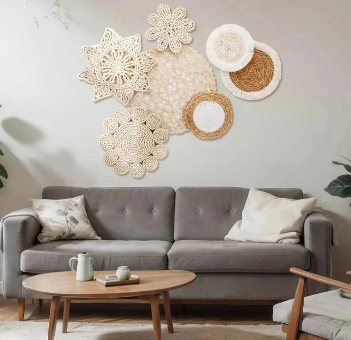 Straw Woven Wall Hanging Set
