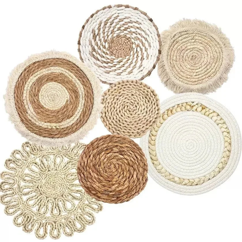 Straw Woven Wall Hanging Set