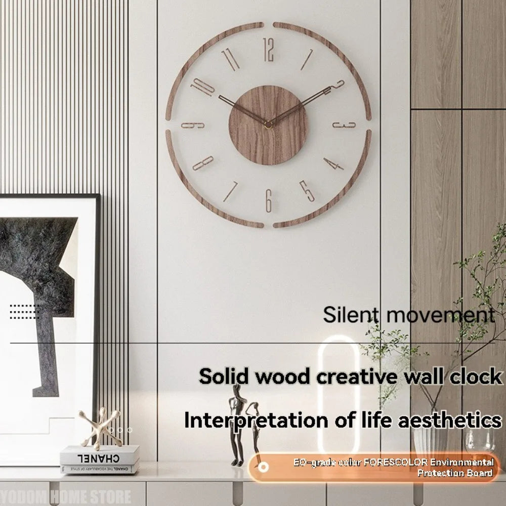 Solid Wood Silent Luxury Nordic Simple Quartz Clock