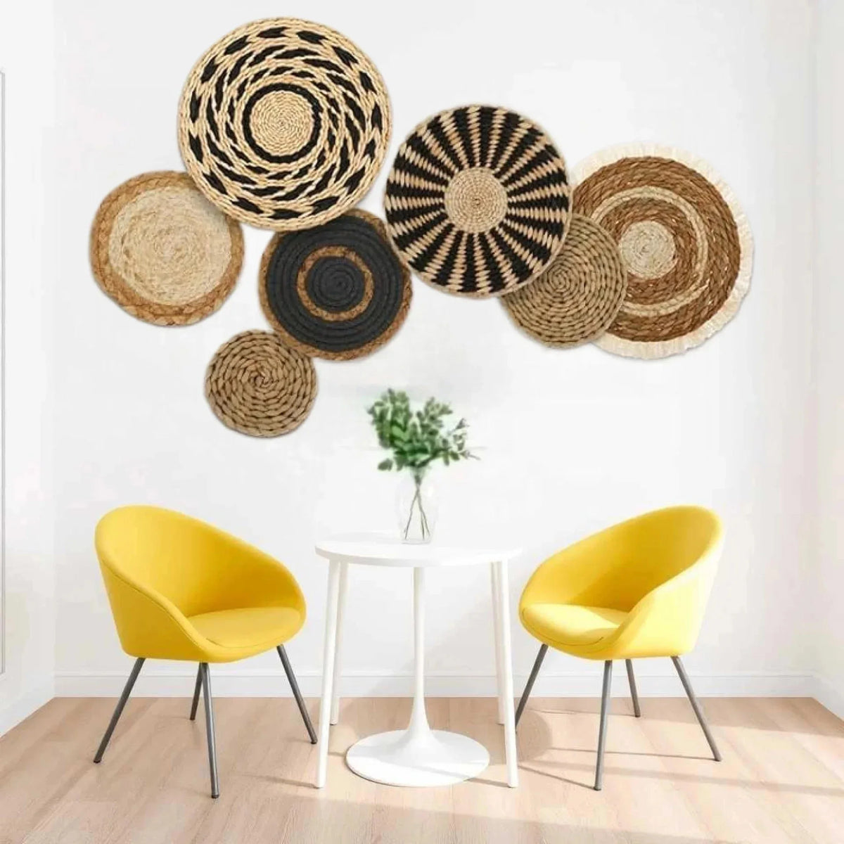 Straw Woven Wall Hanging Set
