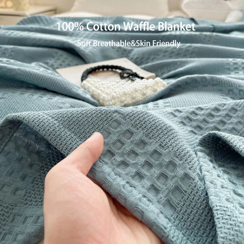 100% Cotton Waffle Weave Blanket