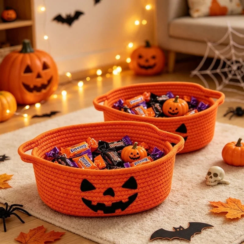 Pumpkin Cotton Rope Storage Basket