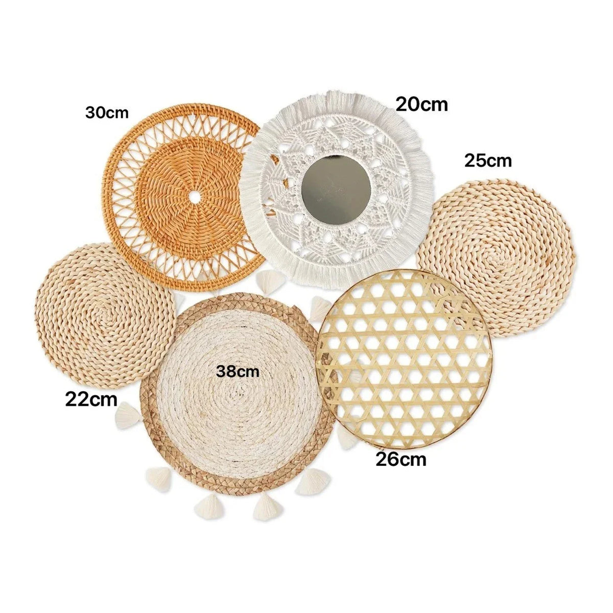 Straw Woven Wall Hanging Set