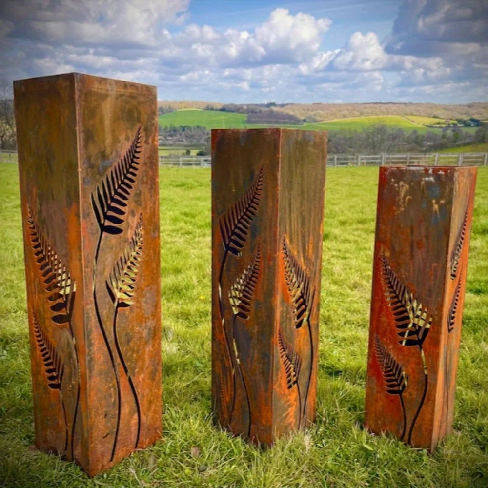 Rusty Metal Fern Garden Column