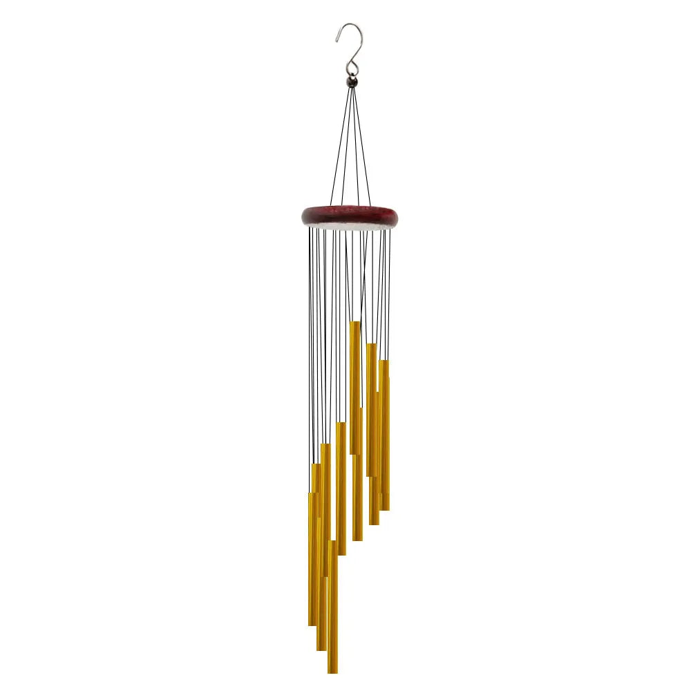 12-Tube Aluminum Wind Chimes with Gold & Silver Bells