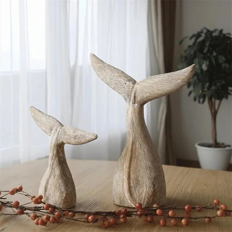 Vintage Handmade Whale Tail Sculpture