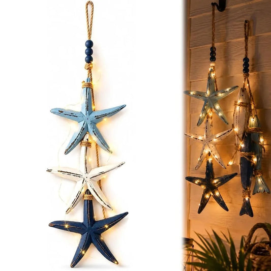 Starfish Wall Hanging with Lights