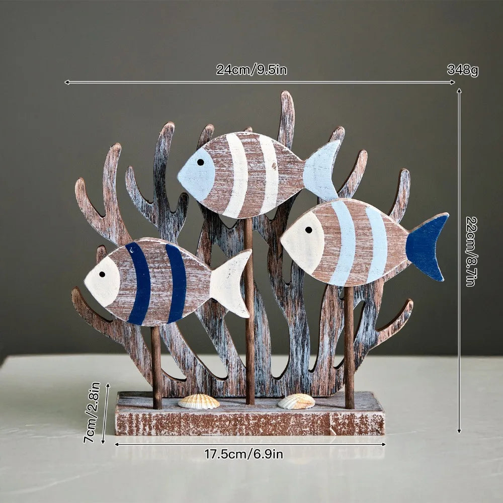 Handmade Wooden Ocean Animal Figurines