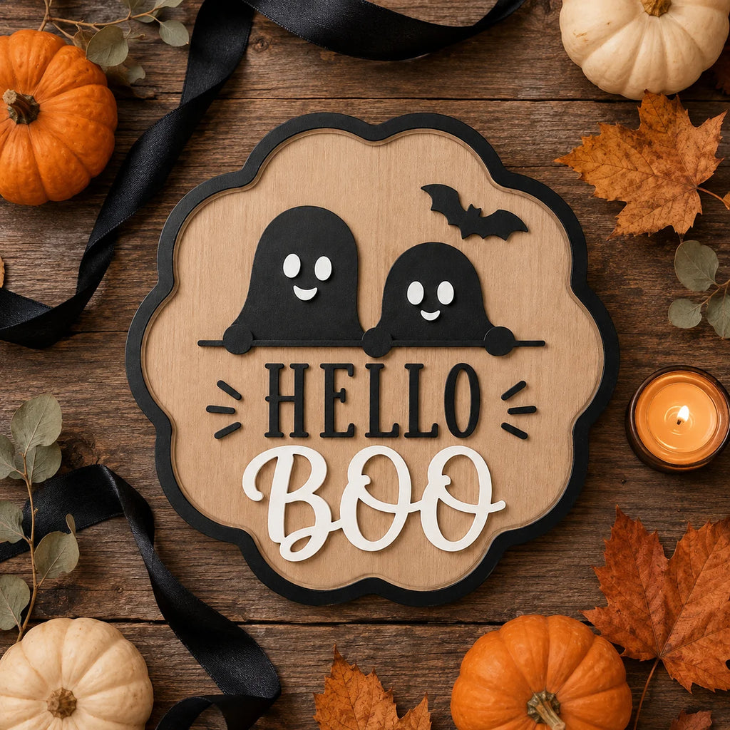 Personalized Cursive Halloween Wooden Name Sign