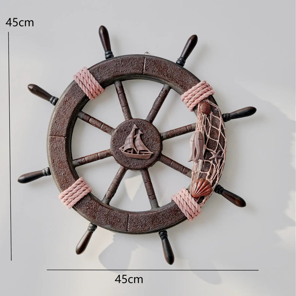 Handcrafted Distressed Mediterranean Wooden Ship Wall Hangings