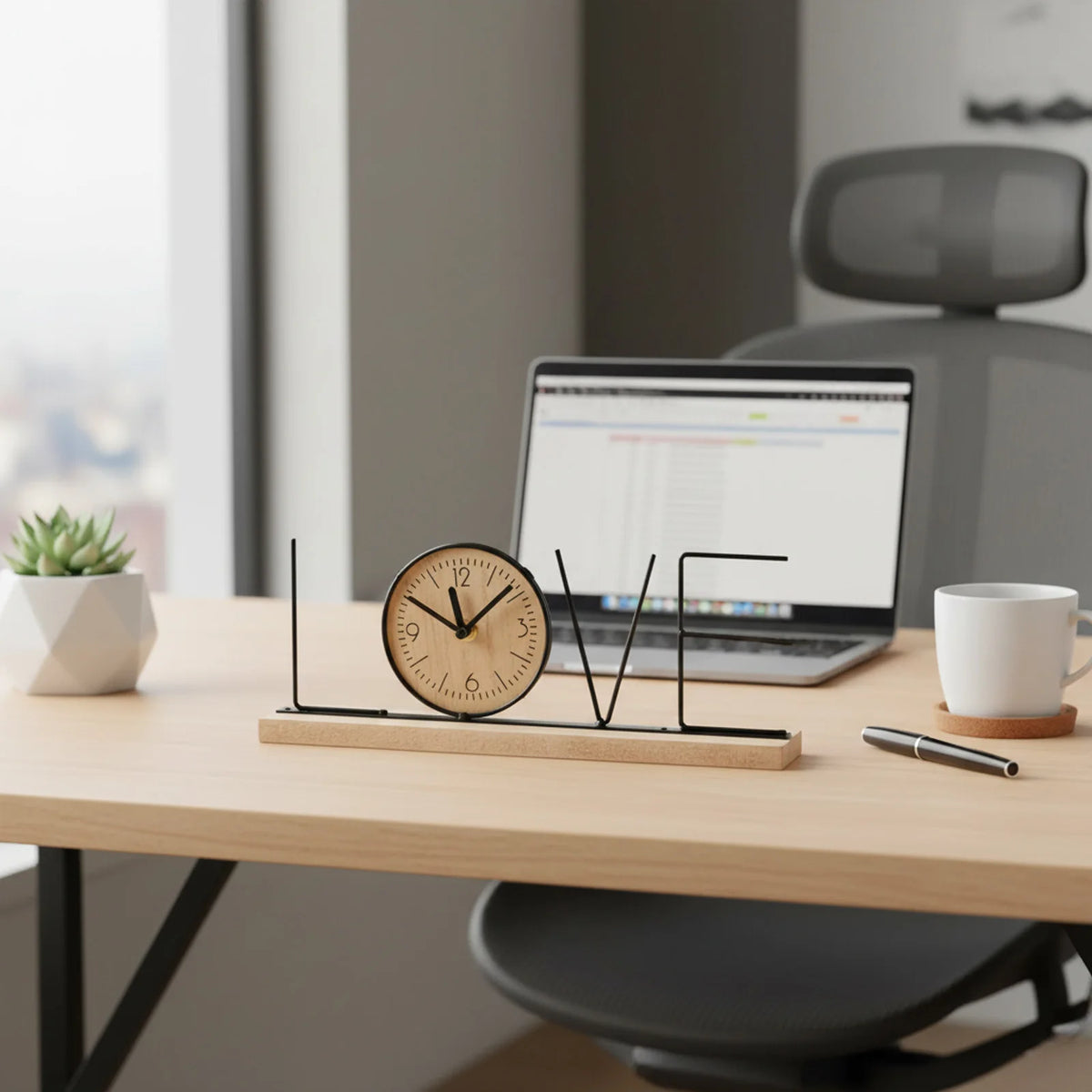 Handmade Resin Silent Tabletop Clock