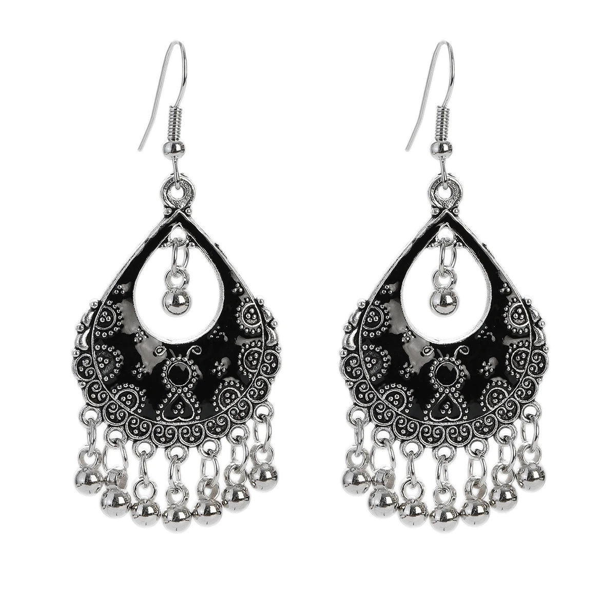 Floral Tassel Drop Earrings