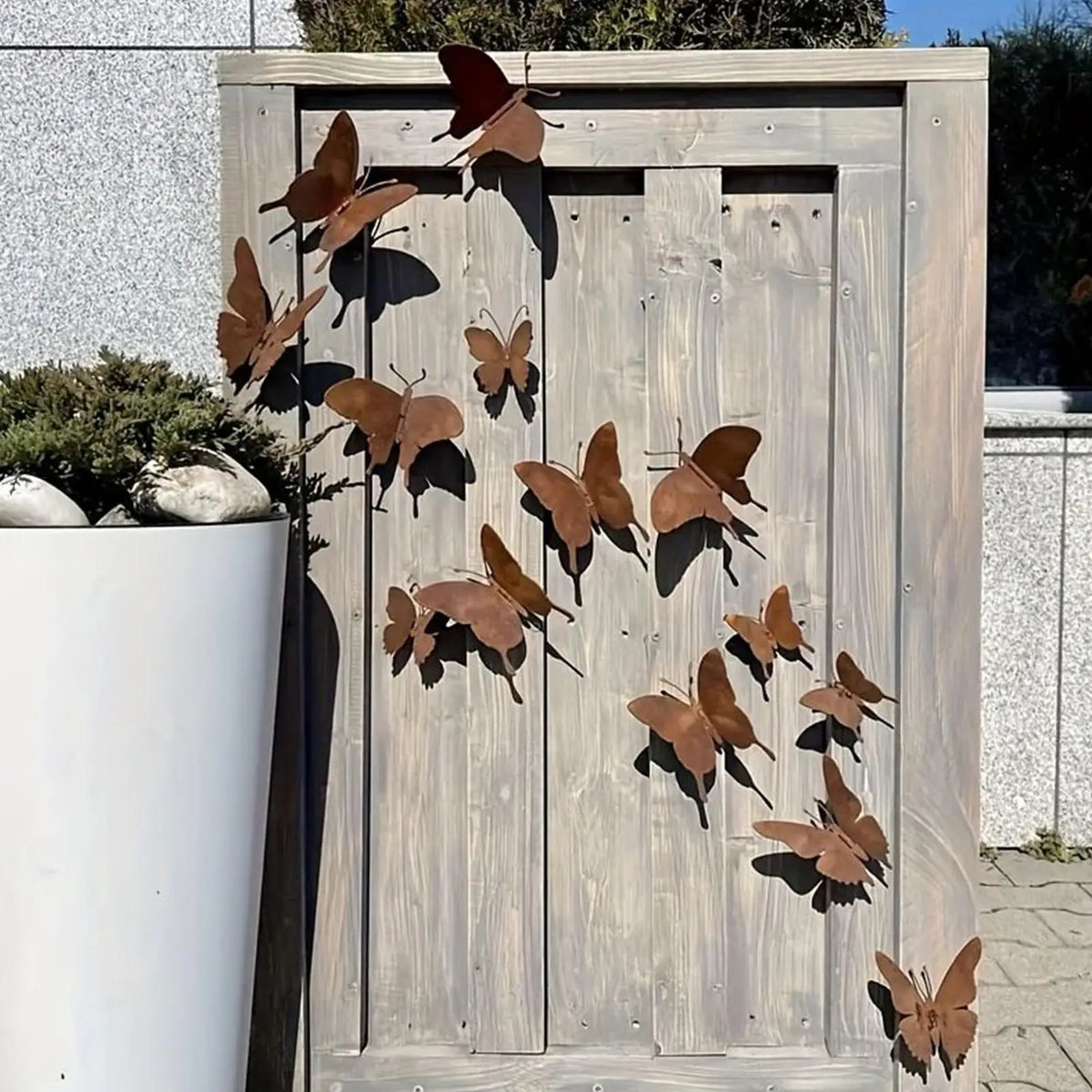 Set of 15 Rustic Handcrafted Metal Butterfly Wall Décor