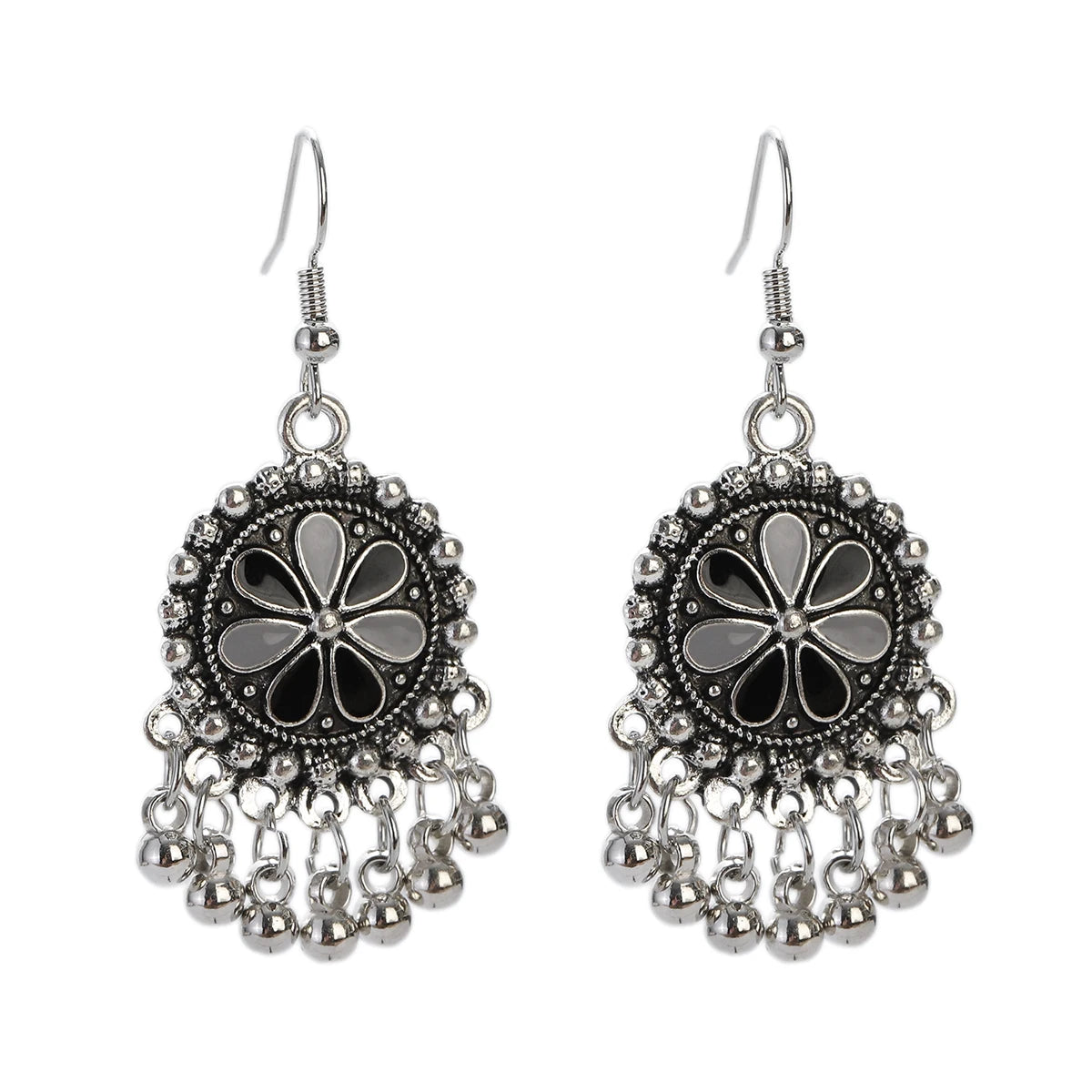 Floral Tassel Drop Earrings