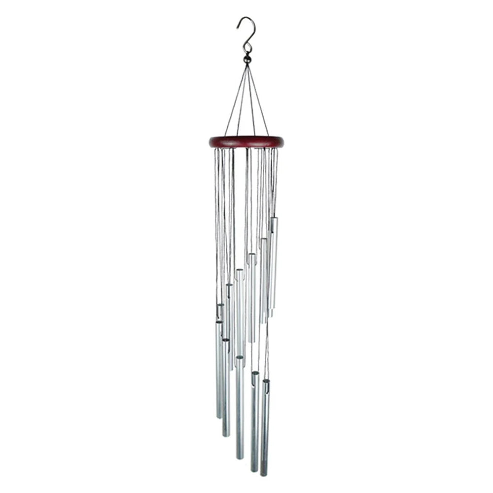 12-Tube Aluminum Wind Chimes with Gold & Silver Bells
