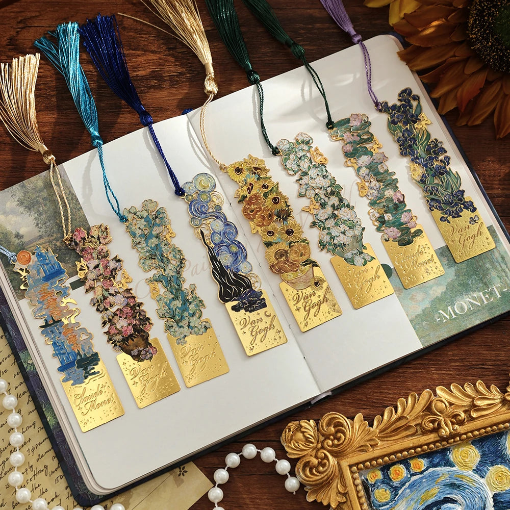 Vintage Hollow Metal Bookmark with Long Tassel
