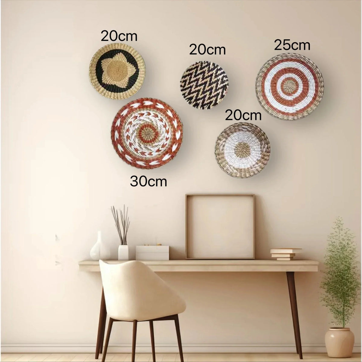 Straw Woven Wall Hanging Set
