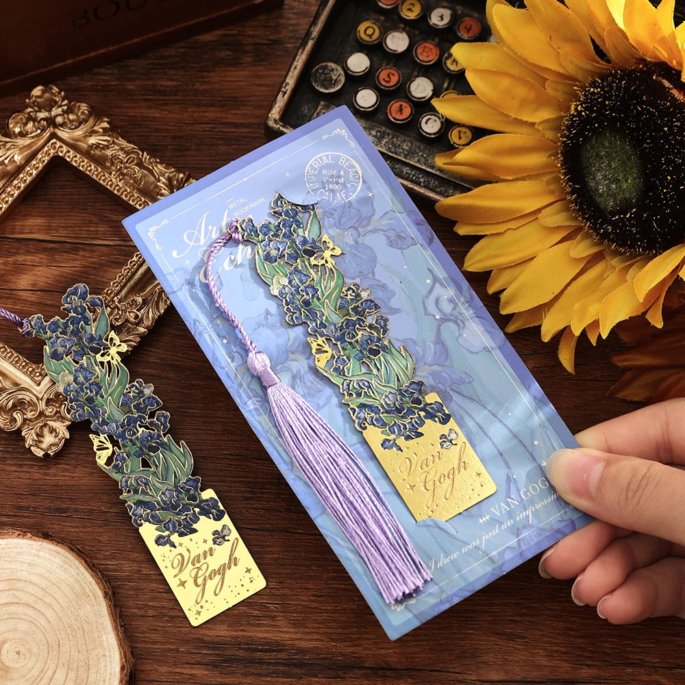Vintage Hollow Metal Bookmark with Long Tassel