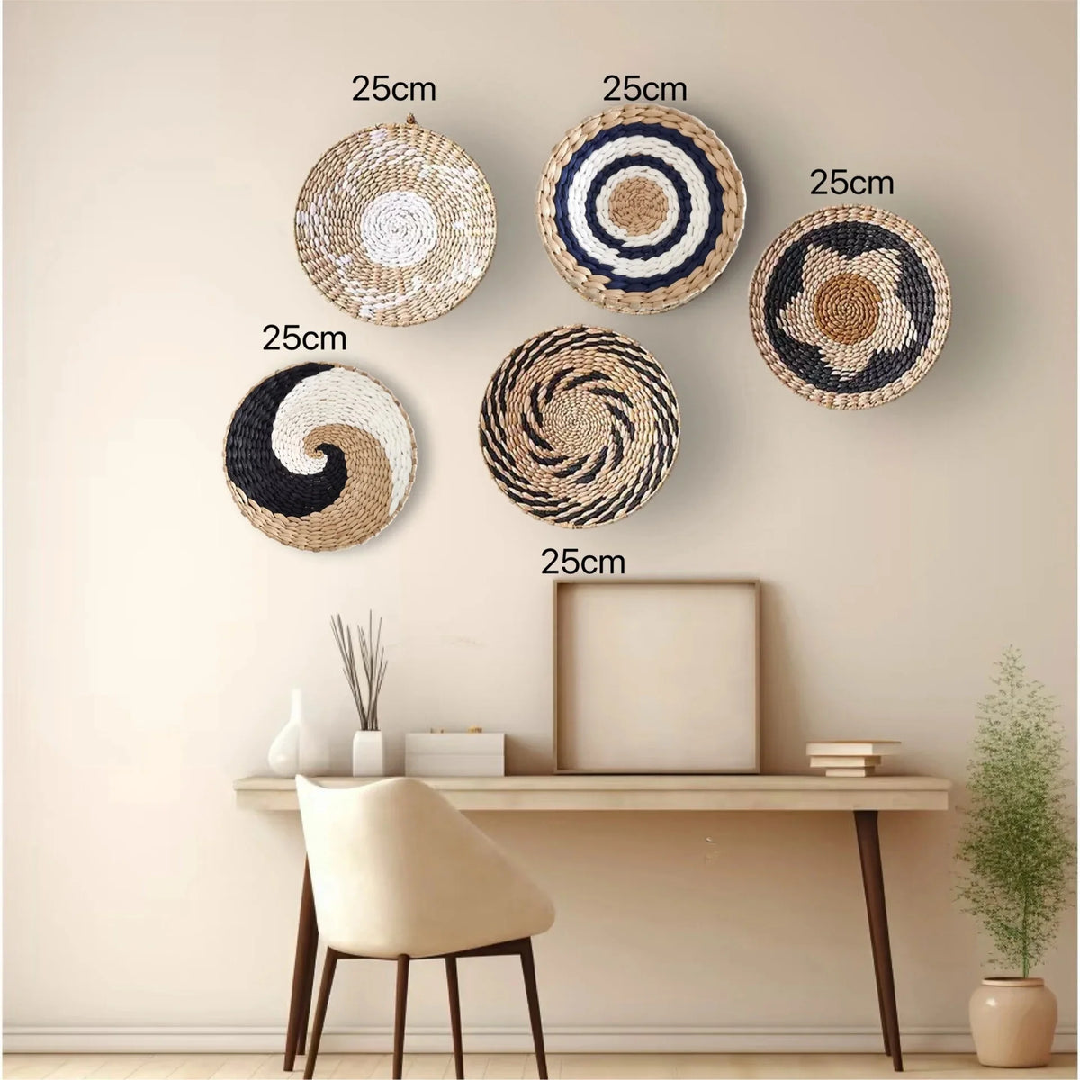 Straw Woven Wall Hanging Set