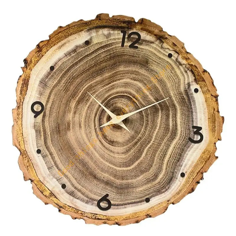 Farmhouse Annual Rings Wooden Wall Clock | Silent Quartz |