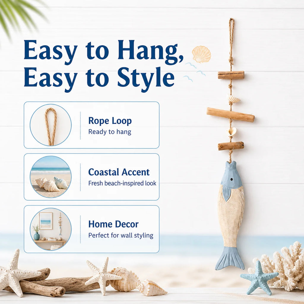 Handmade Coastal Fish Wall Hanging