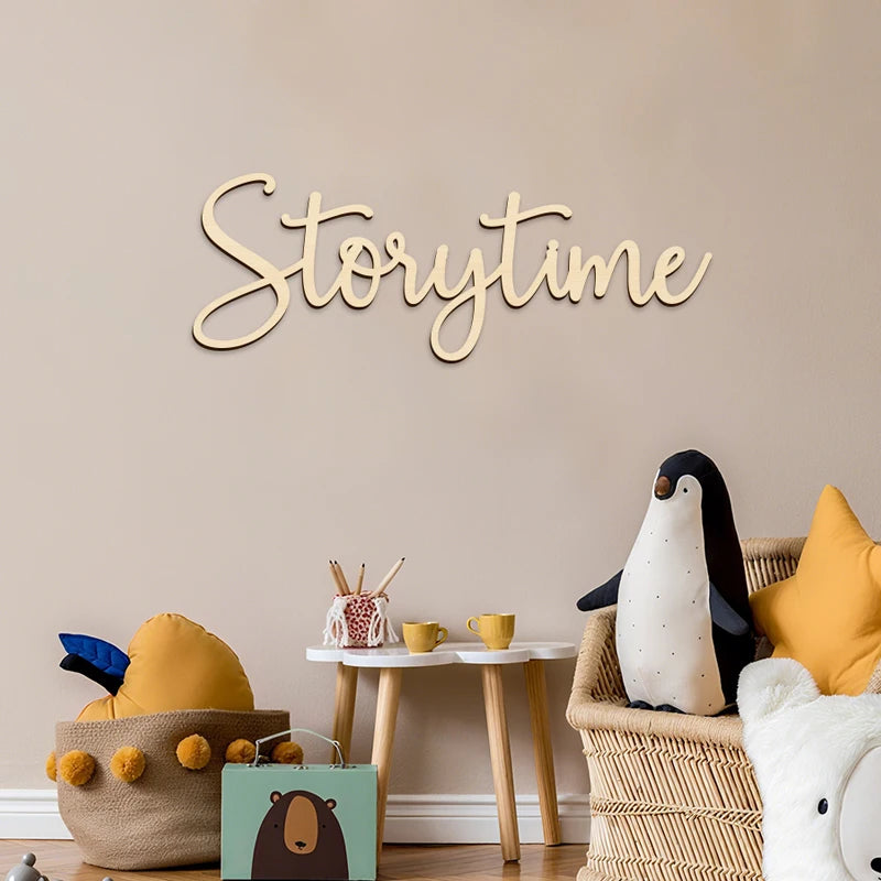 Rustic Wooden Storytime Wall Sign