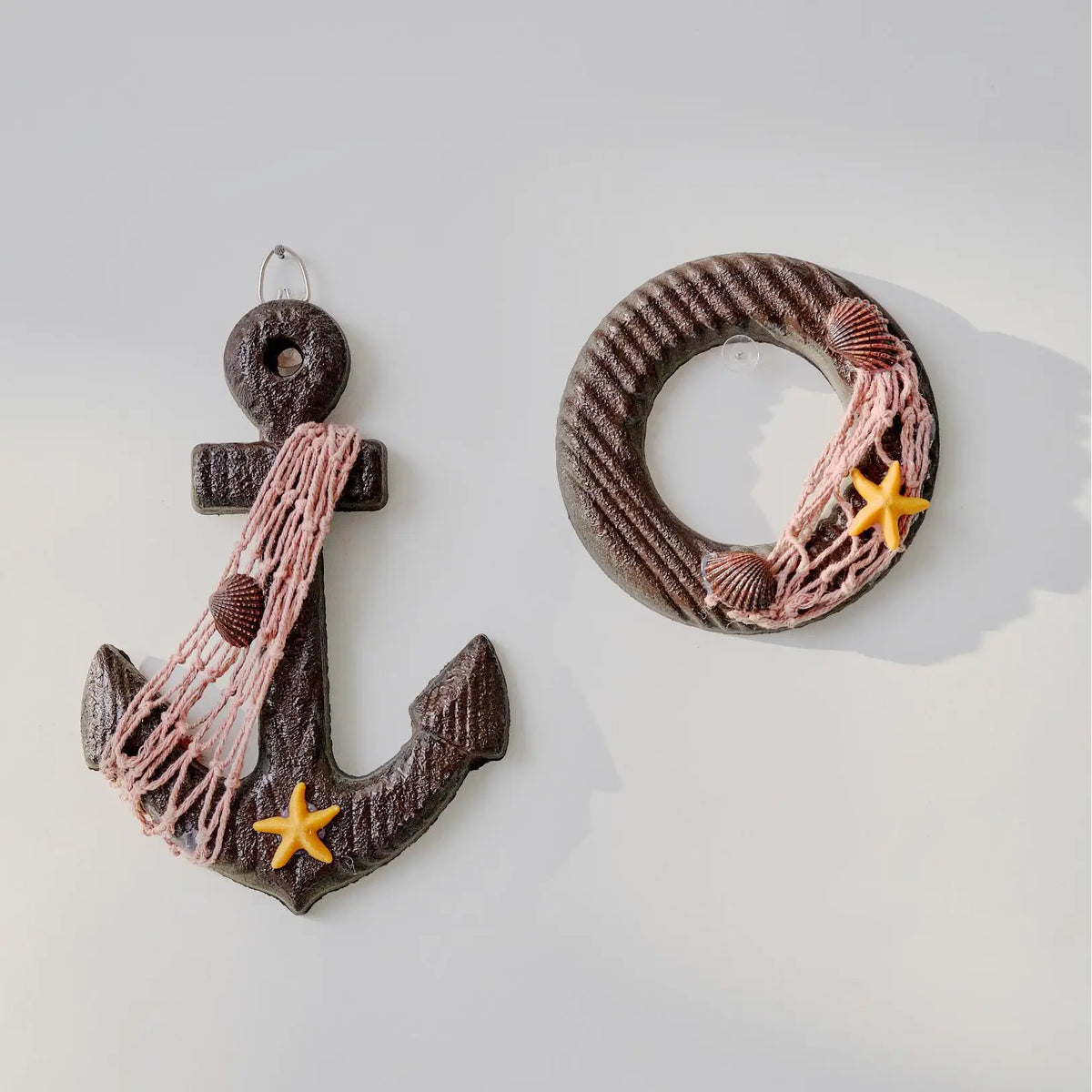 Handcrafted Distressed Mediterranean Wooden Ship Wall Hangings