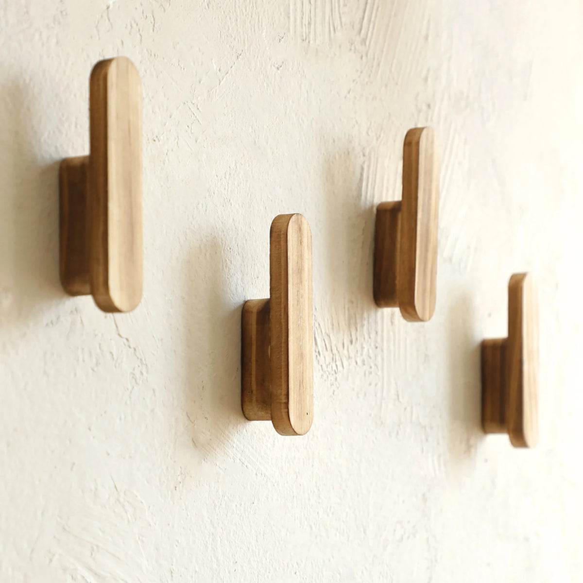 Boho Pine Wood Wall Hook | Rustic Minimalist Towel & Hat Hanger