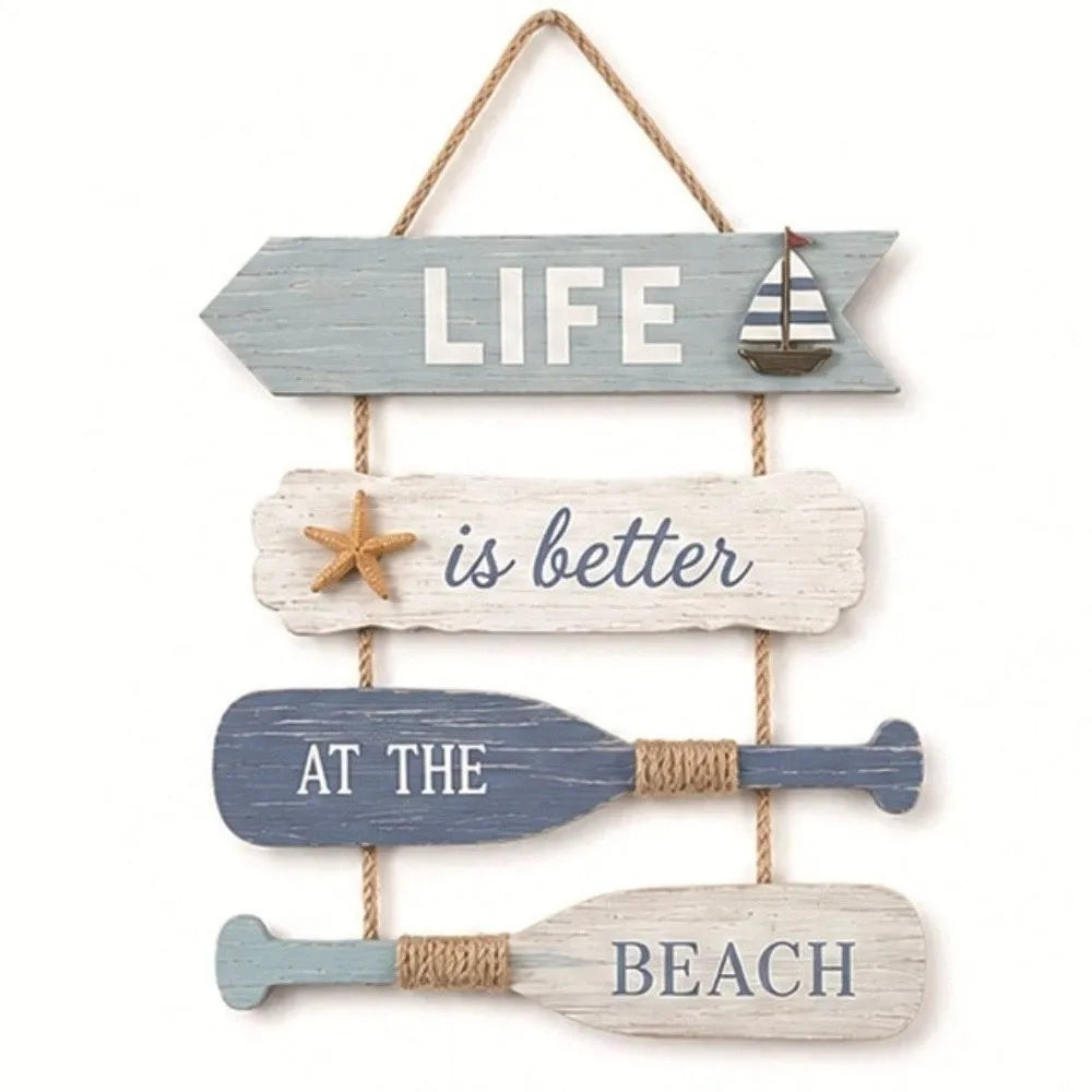Coastal Wooden Flip Flop Wall Hanging | Ocean-Themed Farmhouse Décor