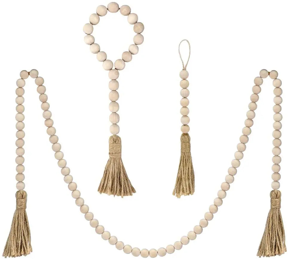 Wood Bead Tassel Garland