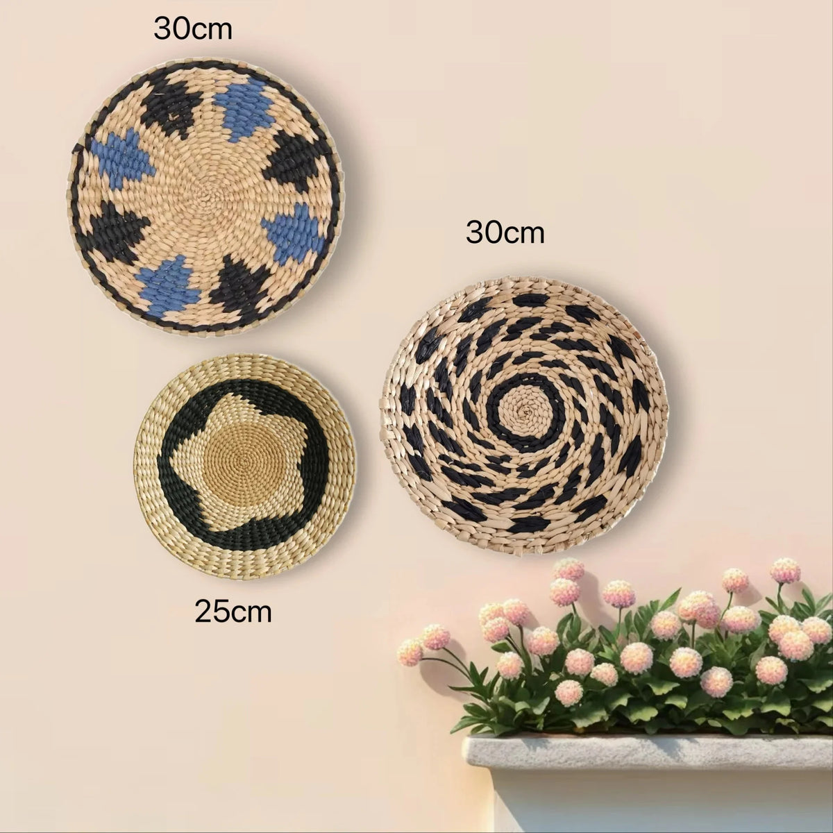 Straw Woven Wall Hanging Set