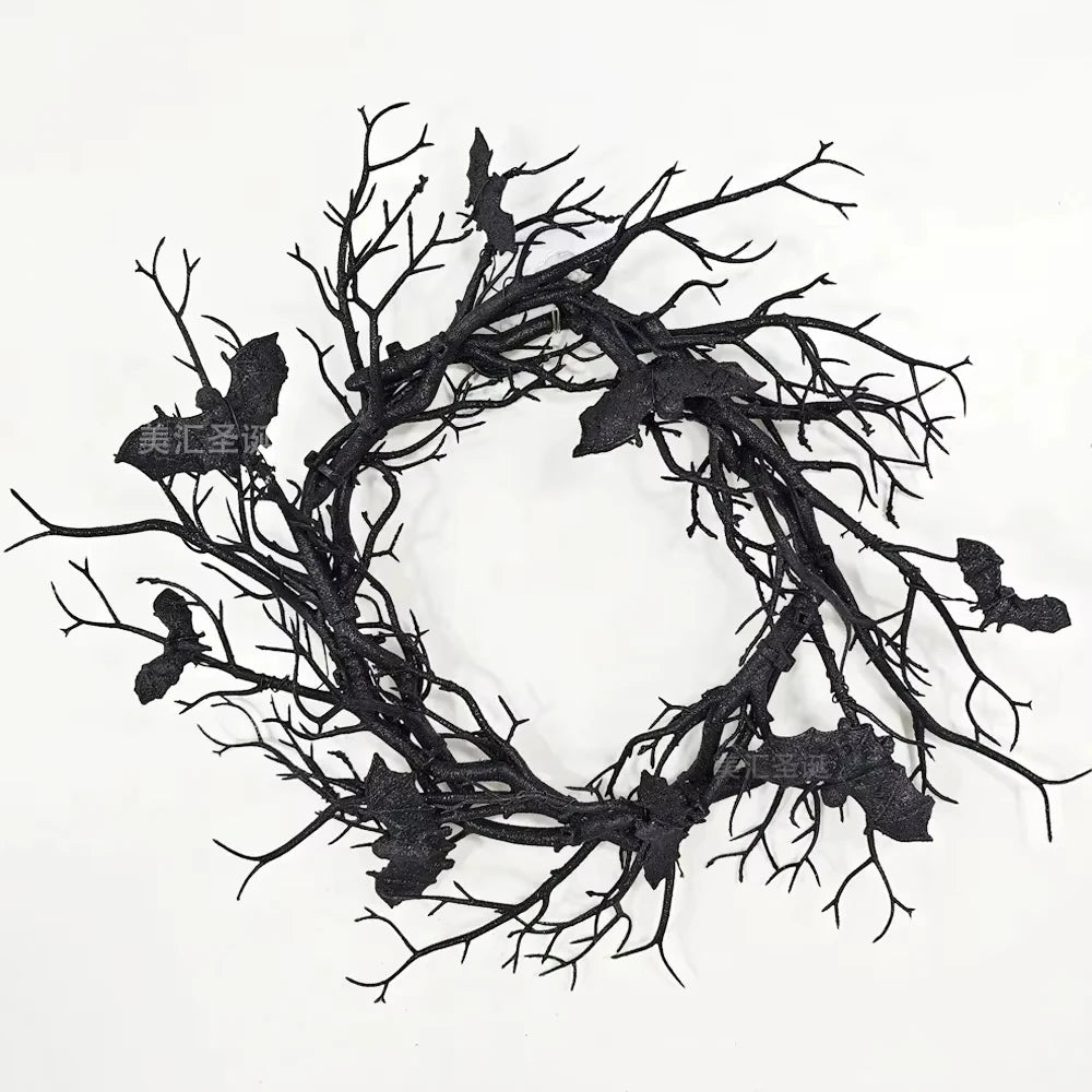 Bat and Black Branch Wreaths For Front Door