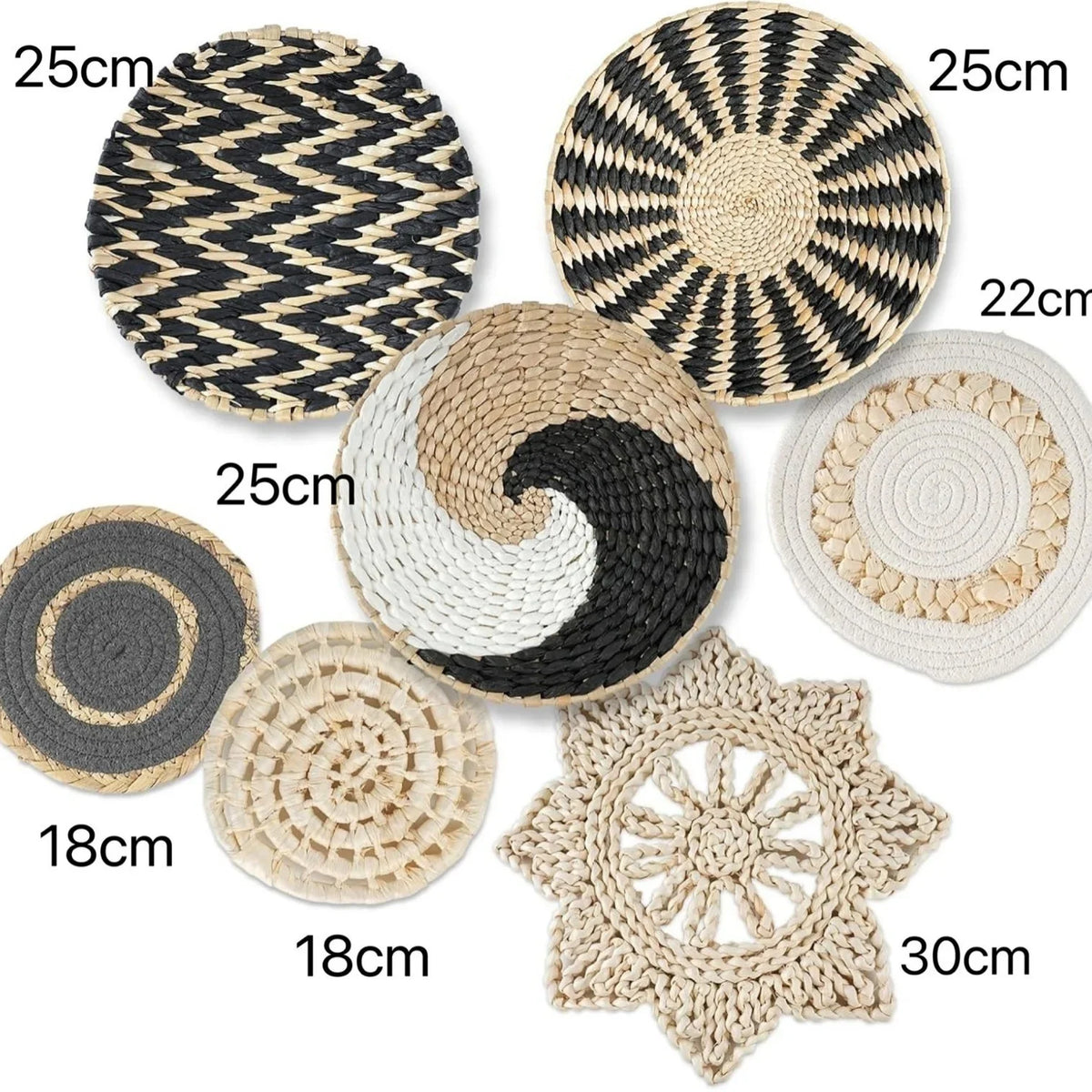 Straw Woven Wall Hanging Set