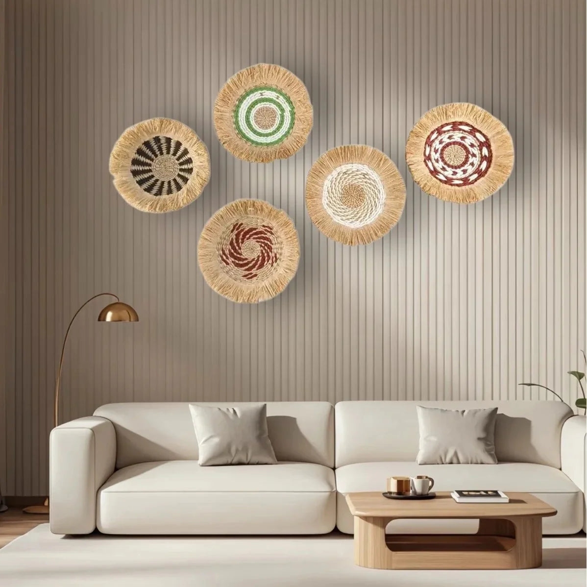 Straw Woven Wall Hanging Set