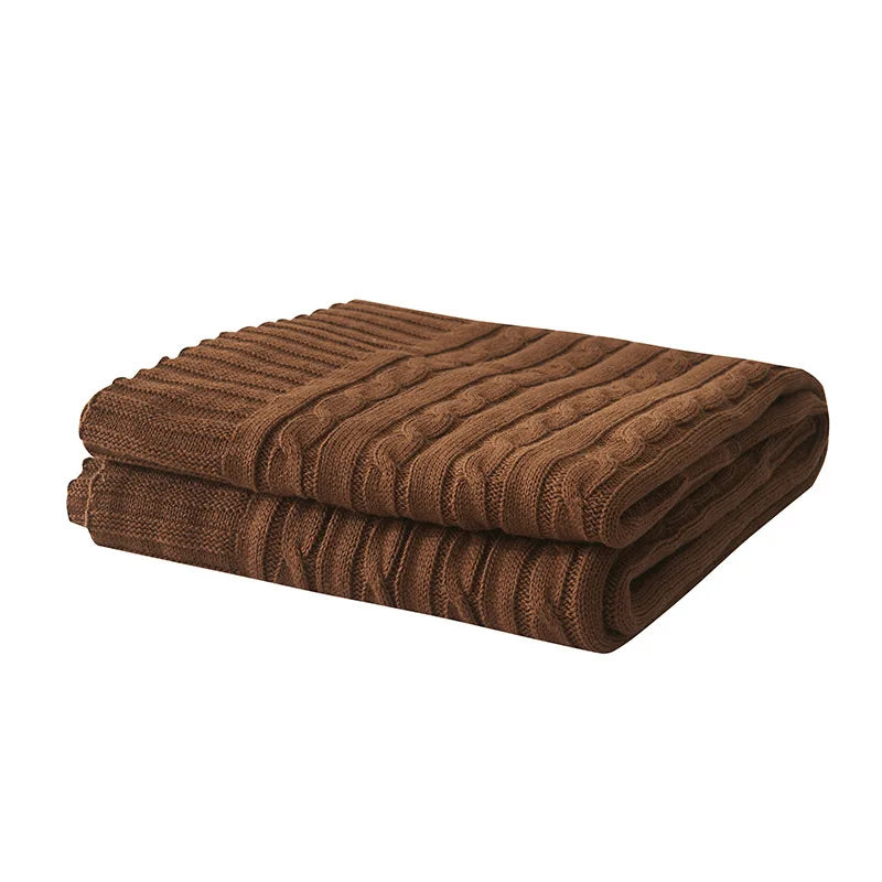 Cotton Cable-Knit Throw Blanket