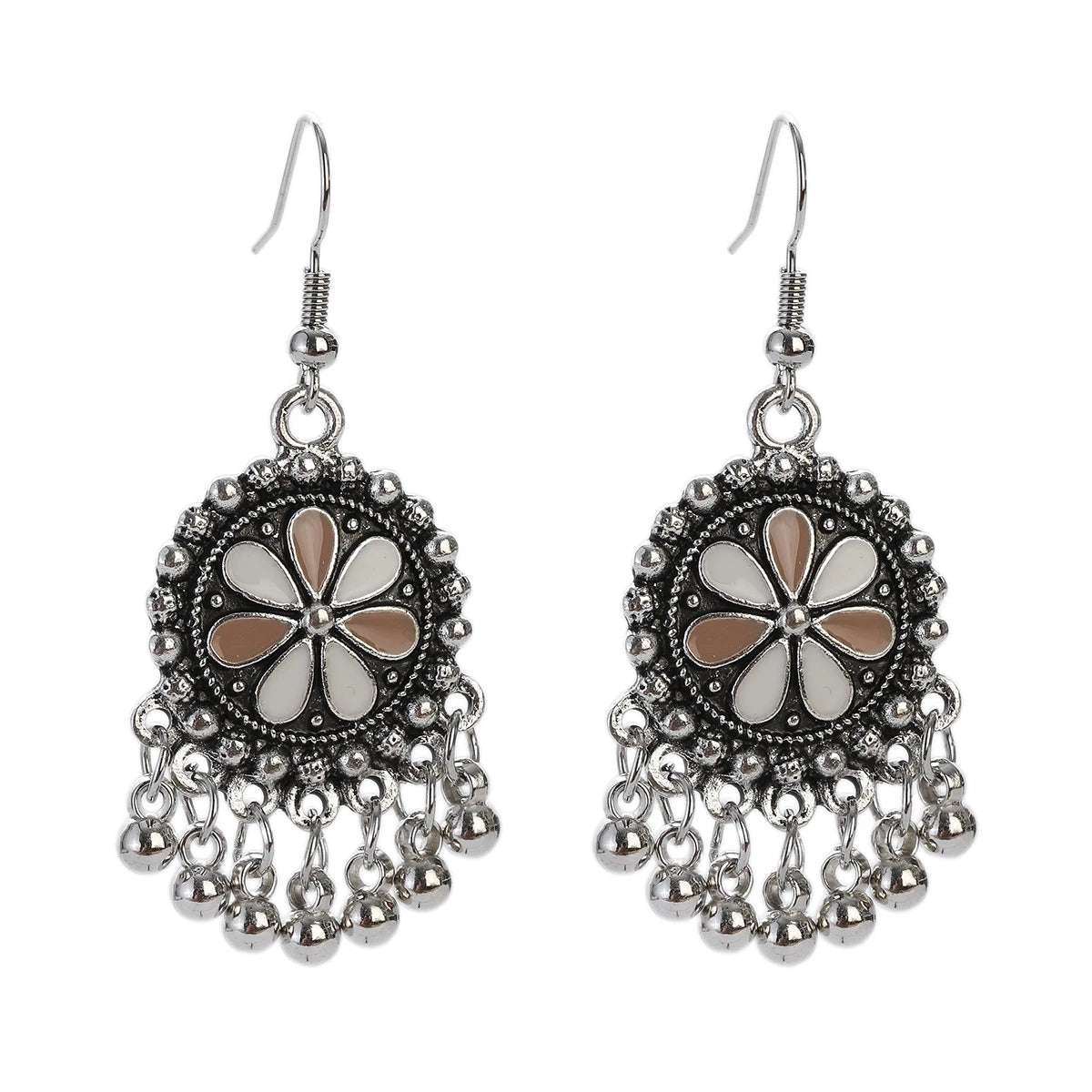 Floral Tassel Drop Earrings