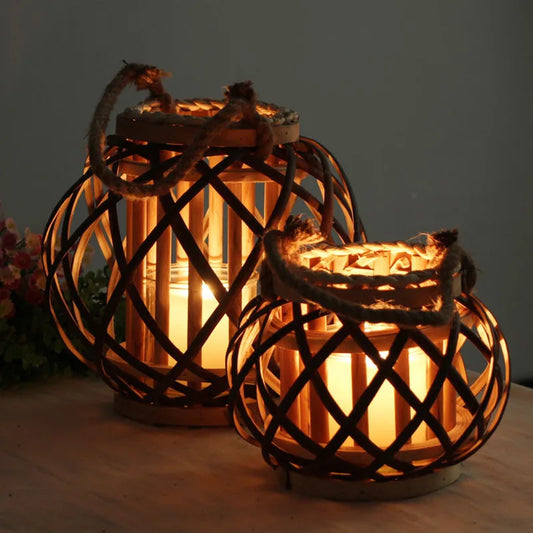 Wicker Bamboo Hanging Lantern
