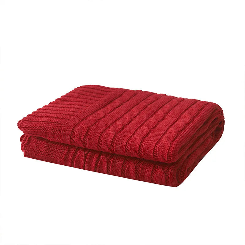 Cotton Cable-Knit Throw Blanket