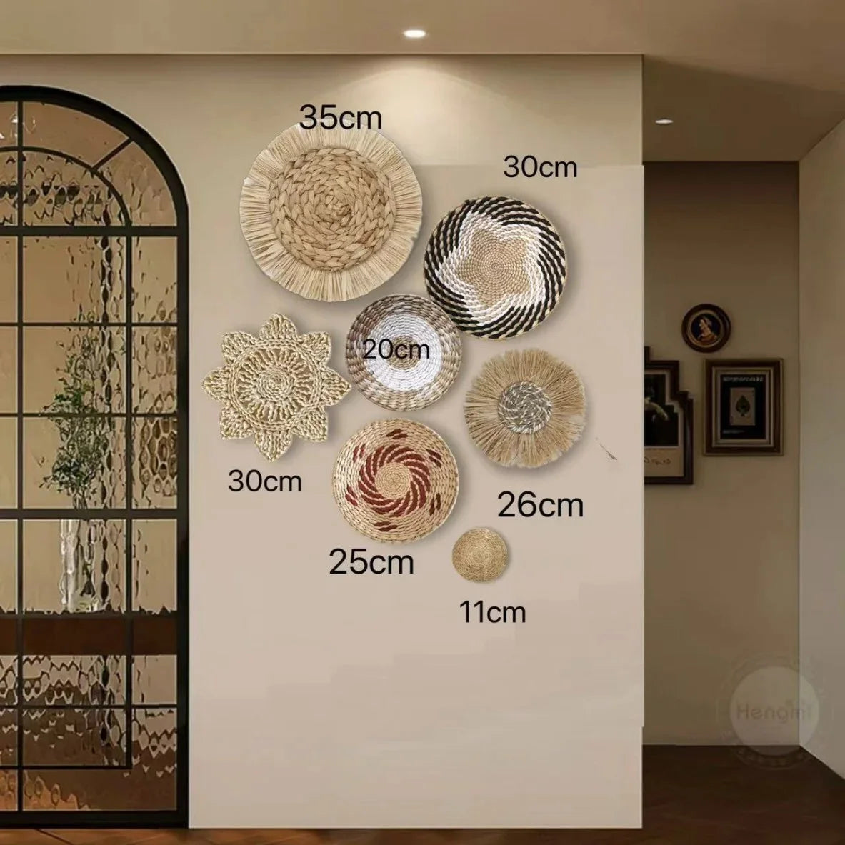 Straw Woven Wall Hanging Set