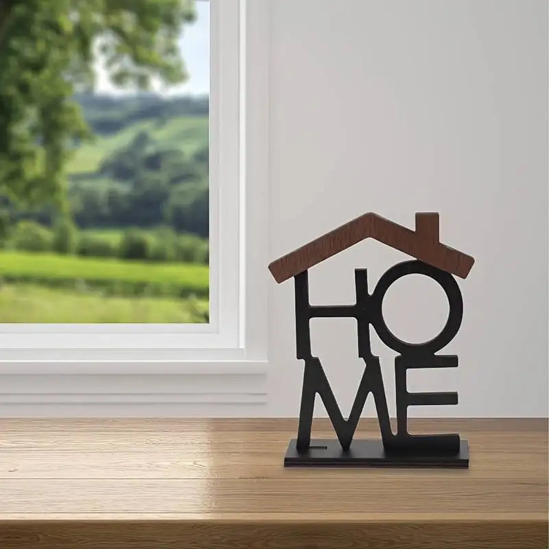 Wooden House-Shaped Home Ornament