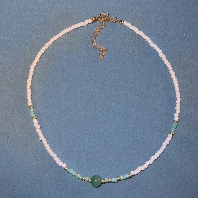 Green Geometric Pendant Necklace