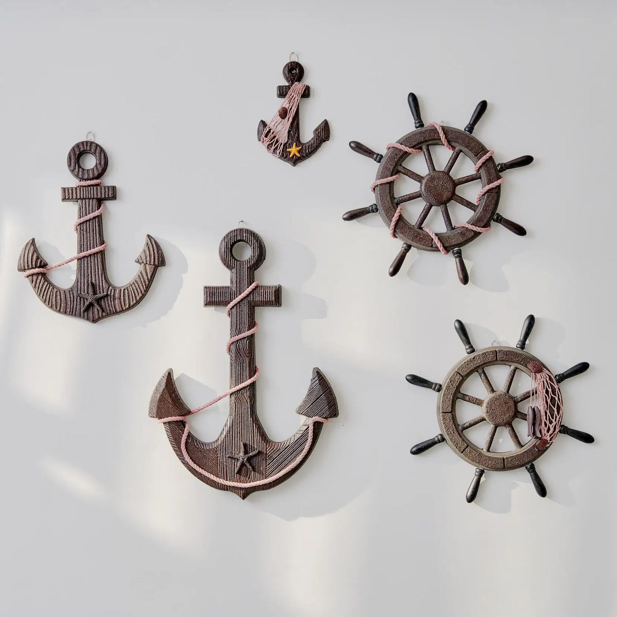 Handcrafted Distressed Mediterranean Wooden Ship Wall Hangings