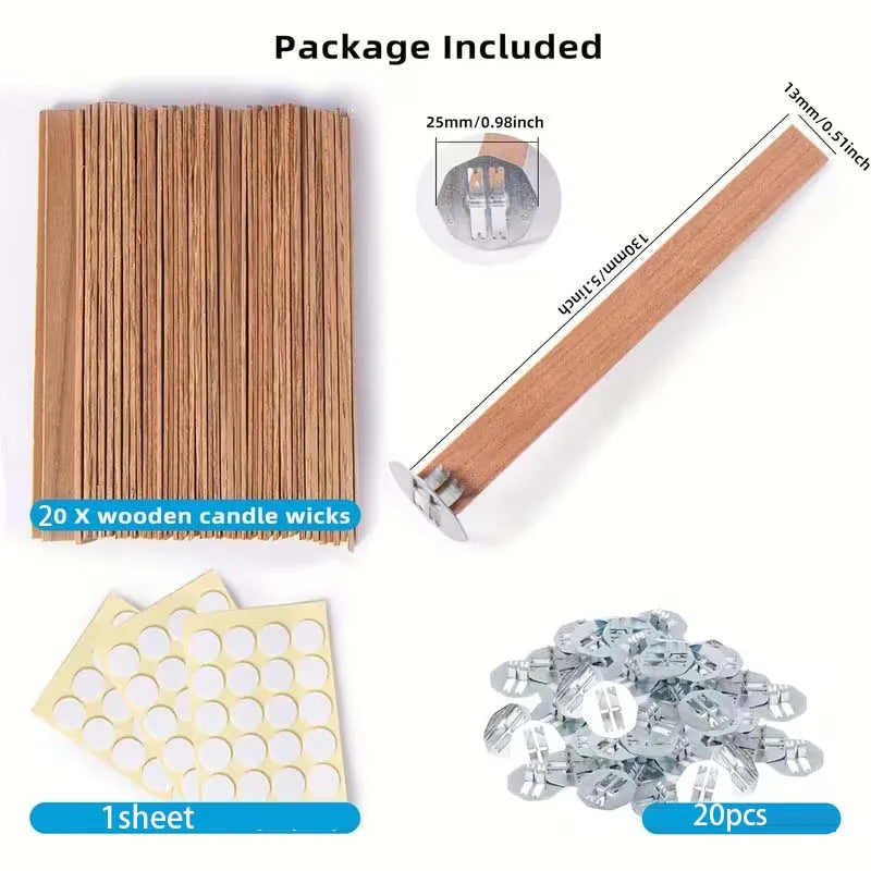 Candle Wick Kit with Holders & Labels, 60 Pieces