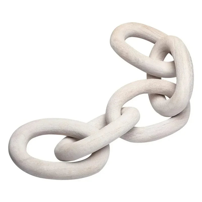 Hand-Carved Wooden Chain Link | Rustic Home Ornament