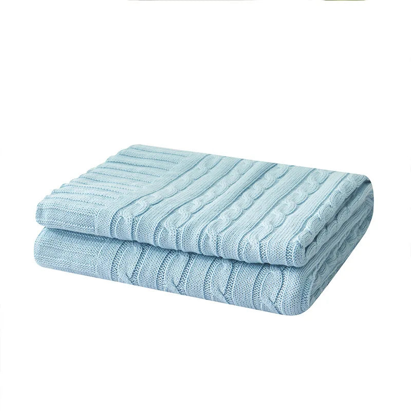 Cotton Cable-Knit Throw Blanket