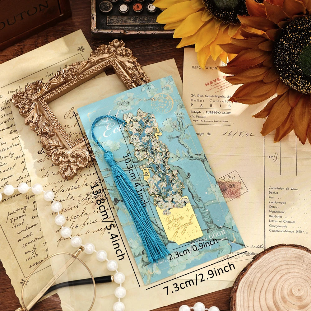 Vintage Hollow Metal Bookmark with Long Tassel