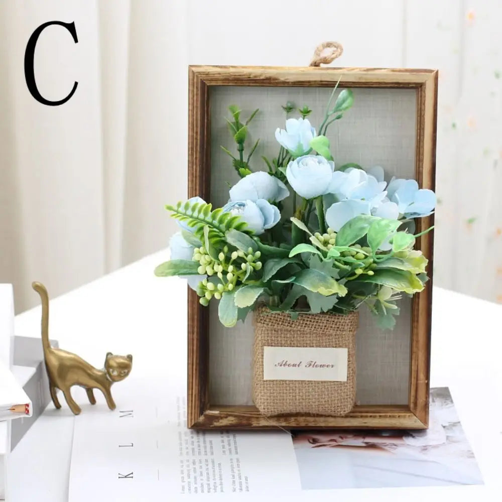 3D Faux Flowers Photo Frame